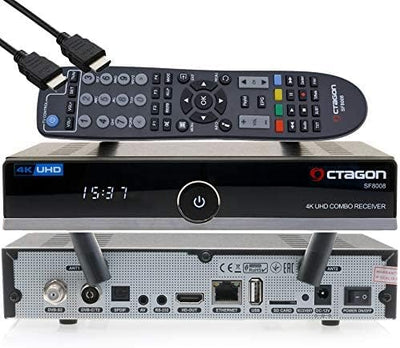 OCTAGON SF8008 4K UHD HDR Receiver Combo 1x DVB-S2X, 1x DVB-C/DVB-T2, Satellit und Terrestrisch, Eni
