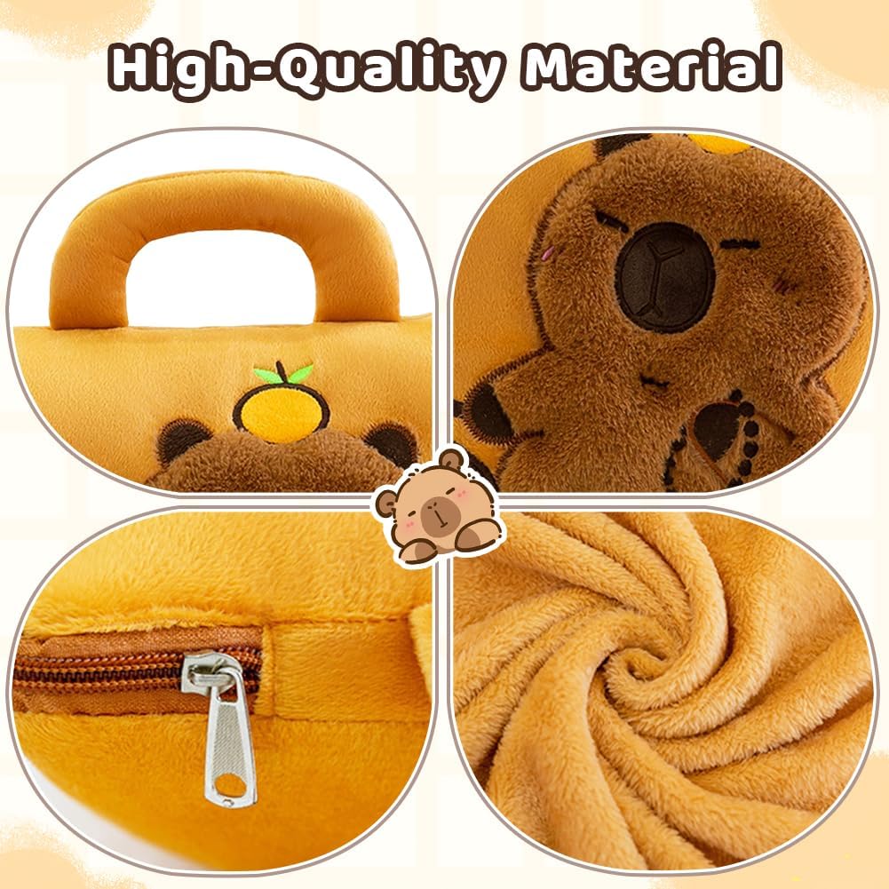 2-in-1 Capybara Decke und Kissen, 2-in-1 Kissendecke Plüsch Fleecedecke Warm Reisedecke, Tragbare Fl