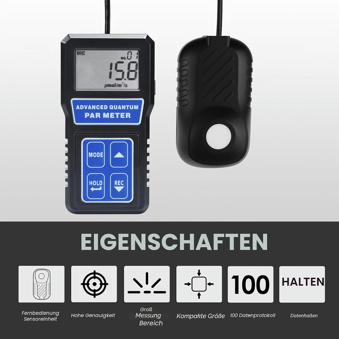 Fortschrittlich Quantum Sensor PAR Meter Foto Synthetisch Aktiv Strahlung PPFD Prüfer Drinnen Und Dr