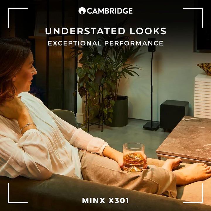 Cambridge Audio Minx X301-300 Watt Aktiv-Subwoofer mit zusätzlichem Basstreiber und voll einstellbar