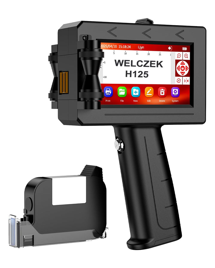 H125 Tragbarer Handdrucker - Hand Tintenstrahldrucker von Texten/Logos/QR-Codes/Strichcodes/Datum/Se