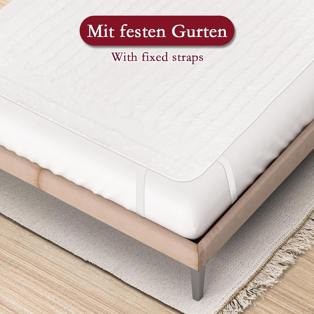 REDKEY Wärmeunterbett mit Abschaltautomatik, Heizdecke Unterbett mit 7 Temperaturstufen, Heizunterbe