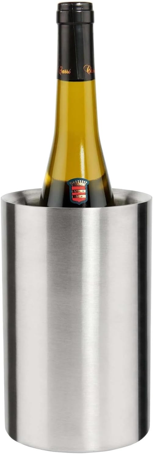 2x Weinkühler Edelstahl doppelwandig Höhe 18 cm Ø 12,2 cm Sektkühler Wein Sekt Flaschenkühler