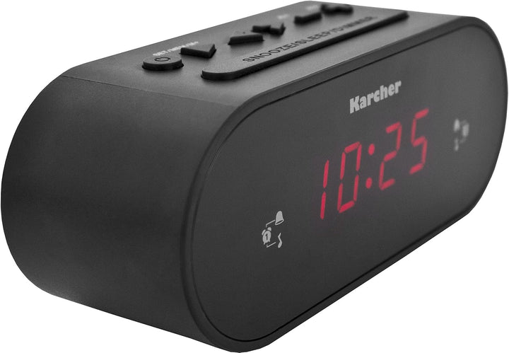Karcher UR 1030 Uhrenradio (PLL-Radio, dimmbares Display, Dual-Alarm) schwarz, Standard Single, Sing