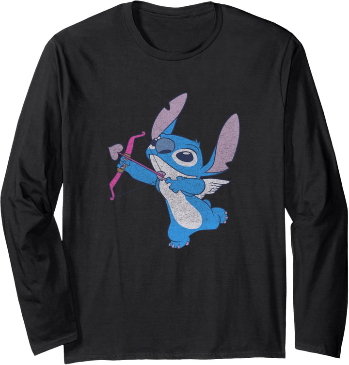 Disney Lilo & Stitch Valentinstag Vintage Stitch Cupid Langarmshirt