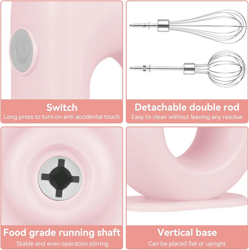 Schnurloser Handmixer, Mini-Elektro-Handmixer, Wiederaufladbarer USB-Mini-Ei-Schläger Für Den Hausha