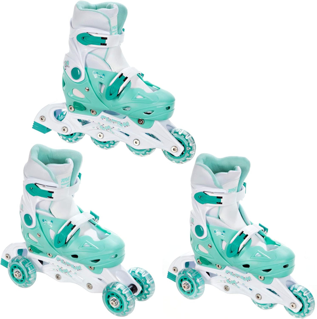 3in1 Kinder Inlineskates/Triskates/Rollschuhe RAVEN Balloon verstellbar Mint 29-32 (18cm-20cm), Mint