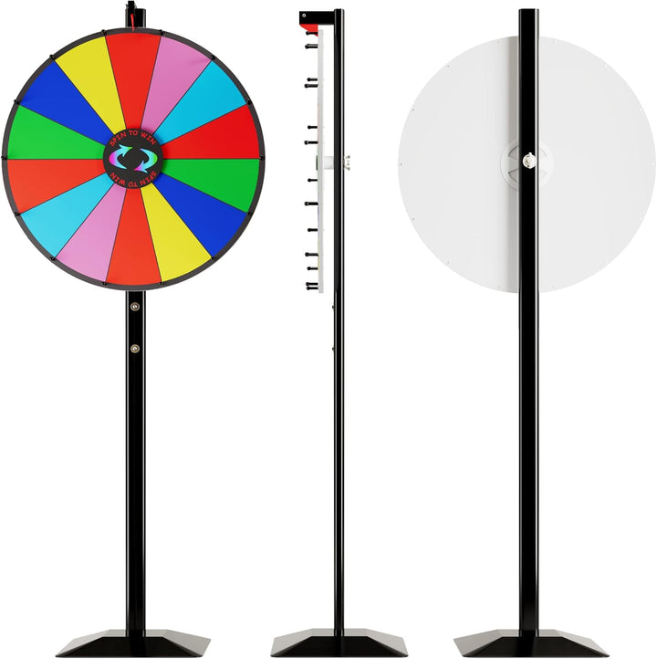 T-SIGN 61 cm drehbares Preisrad mit doppeltem Verwendungszweck, 14 Steckplätze, farbiges Roulette-Ro