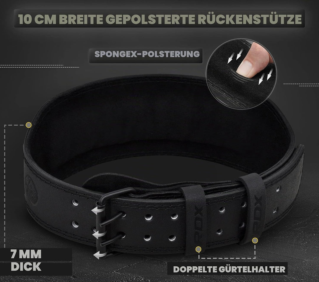RDX Gewichthebergürtel Leder 4” und 6”, 10 Verstellbar Löcher Trainingsgürtel Schnalle, Powerlifitin