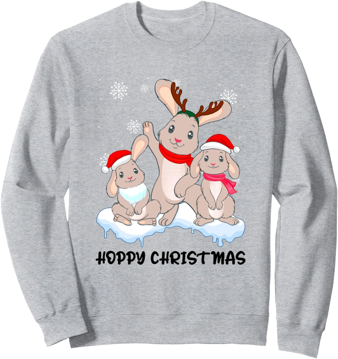 Hasen Familie Weihnachten Kaninchen Pulli Hoppy Christmas Sweatshirt