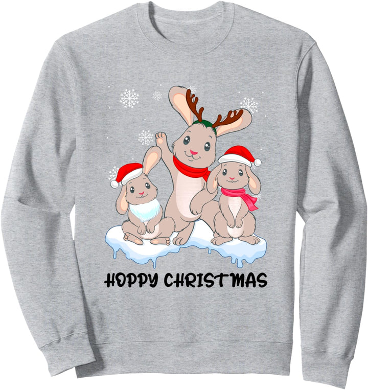 Hasen Familie Weihnachten Kaninchen Pulli Hoppy Christmas Sweatshirt