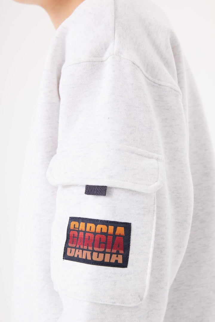 GARCIA Jungen Sweater Sweatshirt 134 White Melee (625), 134 White Melee (625)