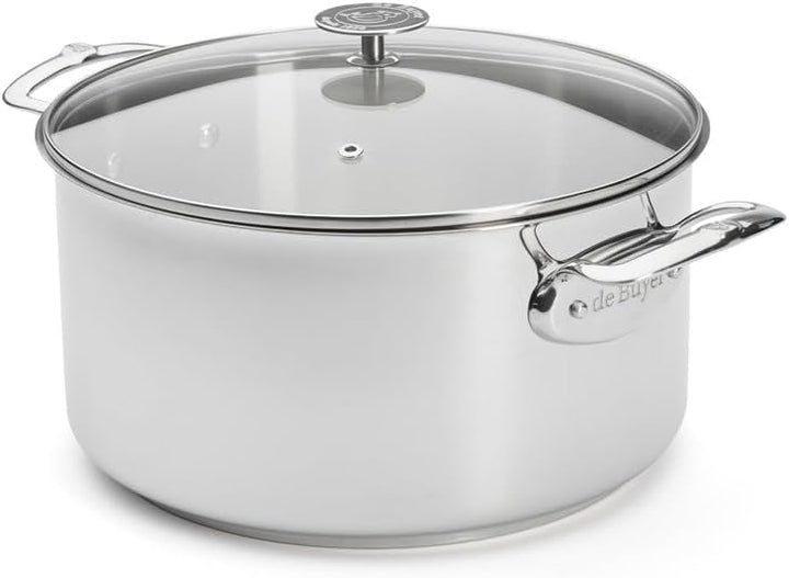 de Buyer - Kochtopf MILADY mit Deckel aus Edelstahl - 28 cm - 3427.28, Silber