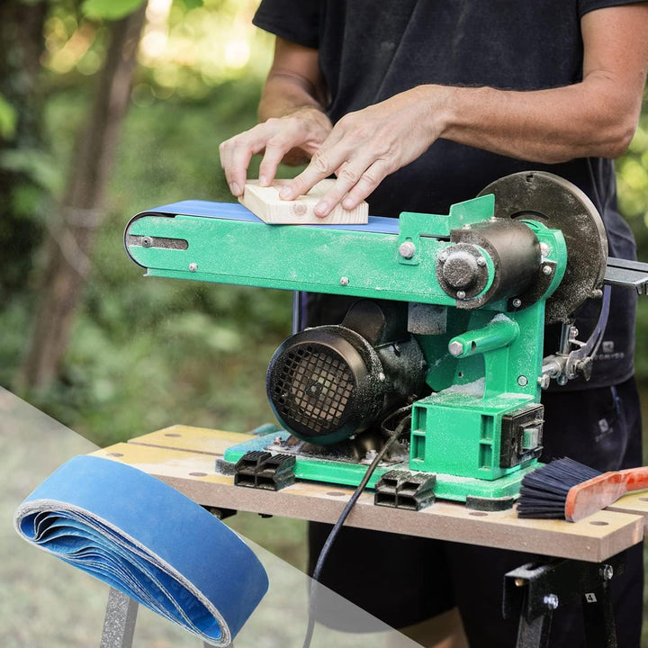 12 Stück Beruf Schleifband Set,Zirkoniumkorund Schleifbänder 100 x 915 mm,je 2 Stück Körnung（60,80,1