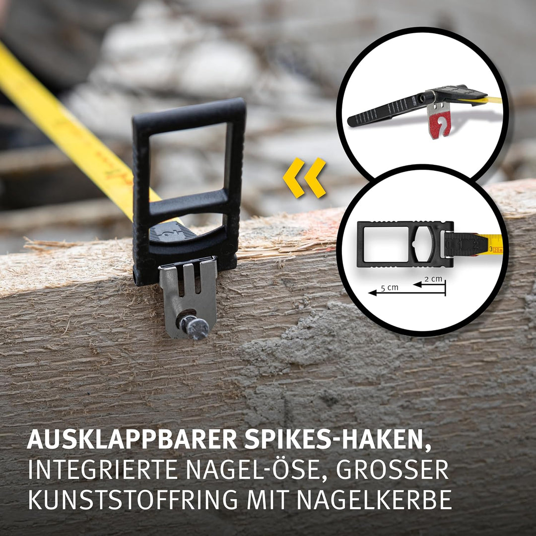 STABILA Kapselbandmass LBM 2000 FIBREGLASS, 30 m, Glasfaser-Messband mit metrischer Skala und Knicks