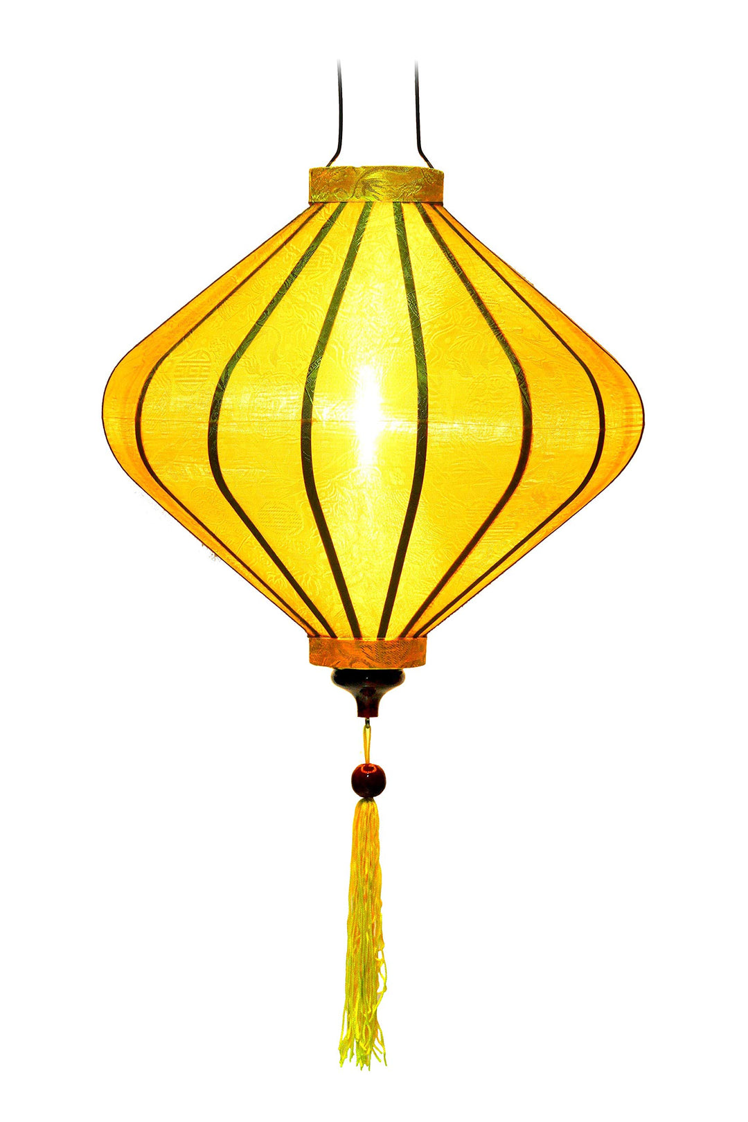 Lampion, asiatische Hoi an Seide gelb T – Ø 35 cm – Kunsthandwerk aus Vietnam (REF. T20-J)