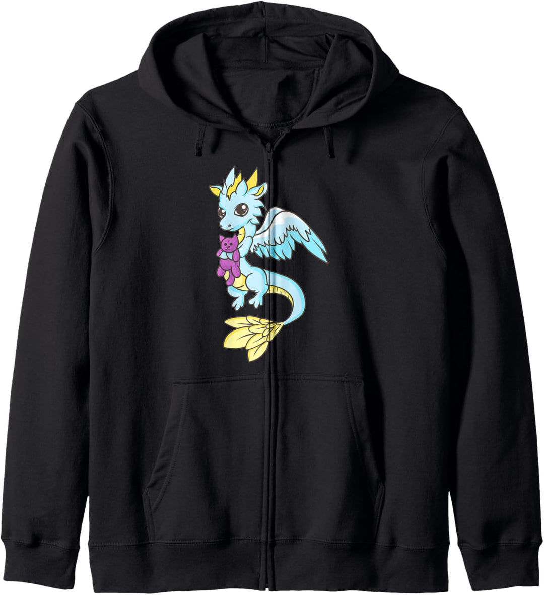 Cute Kawaii Anime - Sweet Blue Baby Dragon - Japanese Kapuzenjacke