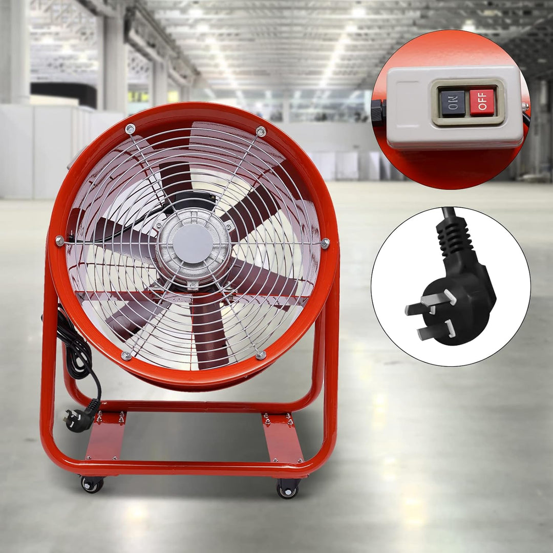 czyuRachel Industrielüfter, 220v 1100w Bodenventilator Tragbarer Ventilator Hallenlüfter Ø 47cm Indu