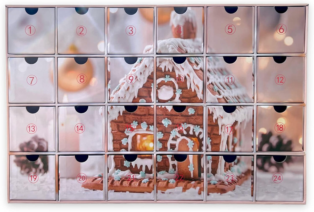 Adventskalender zum selbst Befüllen mit 24 Schubladen-Boxen, DIY-Weihnachtskalender Bastelset (Zahle