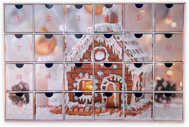Adventskalender zum selbst Befüllen mit 24 Schubladen-Boxen, DIY-Weihnachtskalender Bastelset (Zahle