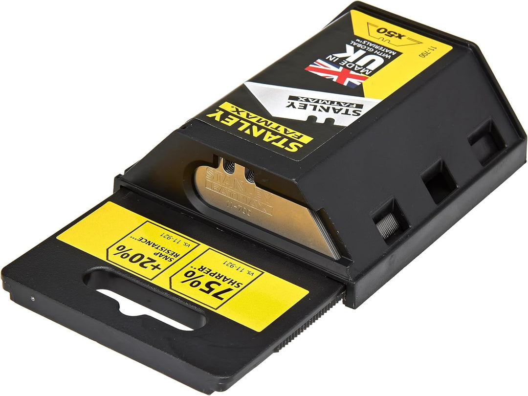 Stanley FatMax Trapezklingen (0.65mm Klingenstärke, S3-Technologie, bruchfest bis 35kg, 50 Stück im