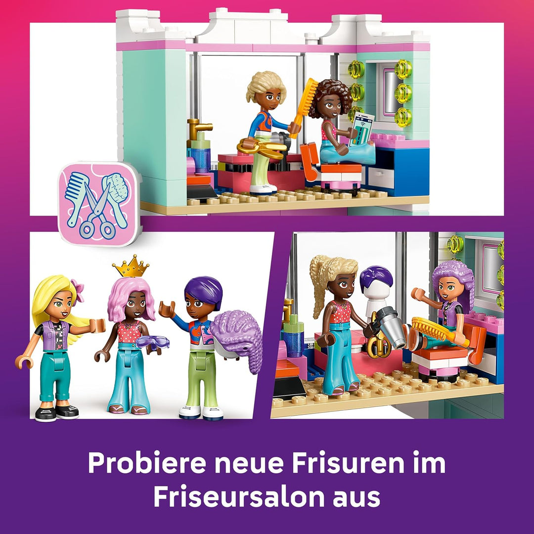 LEGO Friends Friseursalon - Kreatives Spielzeug zum Bauen für Rollenspiele - Mit 3 Minifiguren, Skat