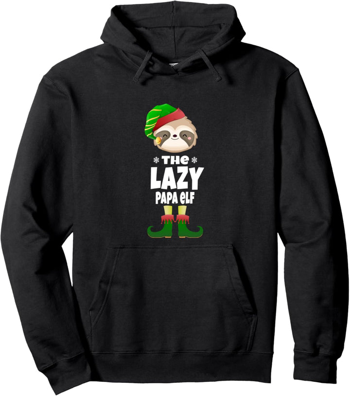 Elf Faultier Papa The Lazy Papa Elf Christmas Pullover Hoodie