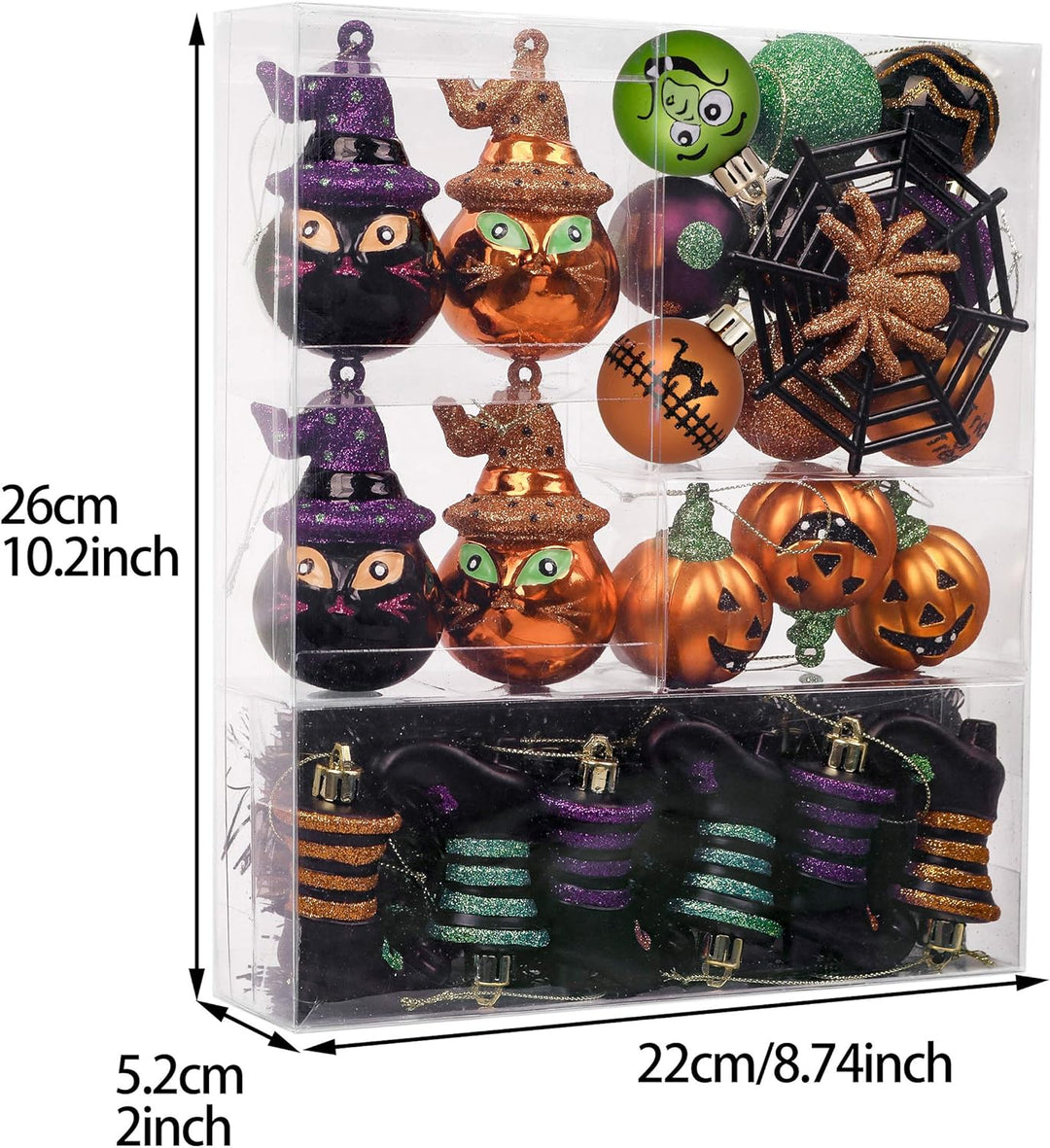 Valery Madelyn 24 Stücke Halloween Kugeln Ornamente, Freche Dekorative Bruchsichere Halloween Hängen