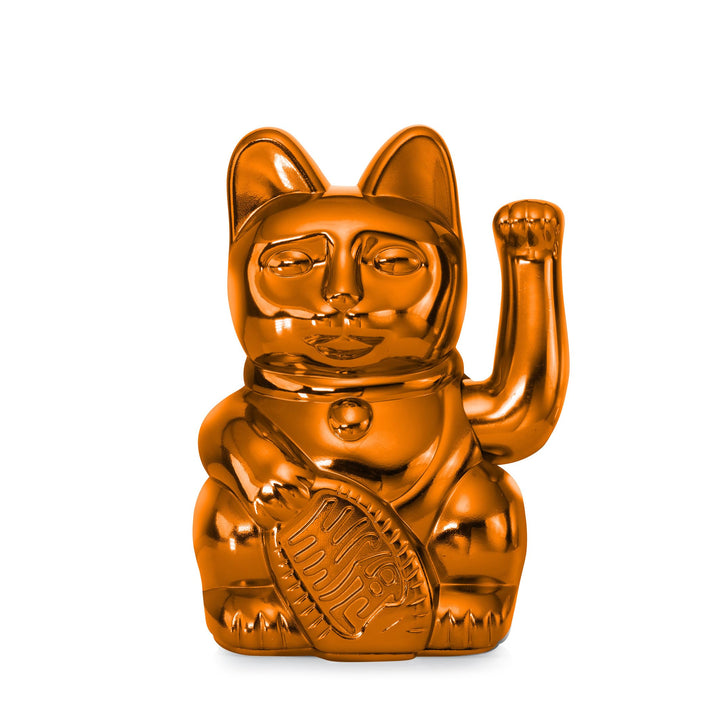 DONKEY Lucky Cat Cosmic Edition Mars Shiny Copper | Winkekatze, Maneki Neko, 15 cm, in Geschenkverpa
