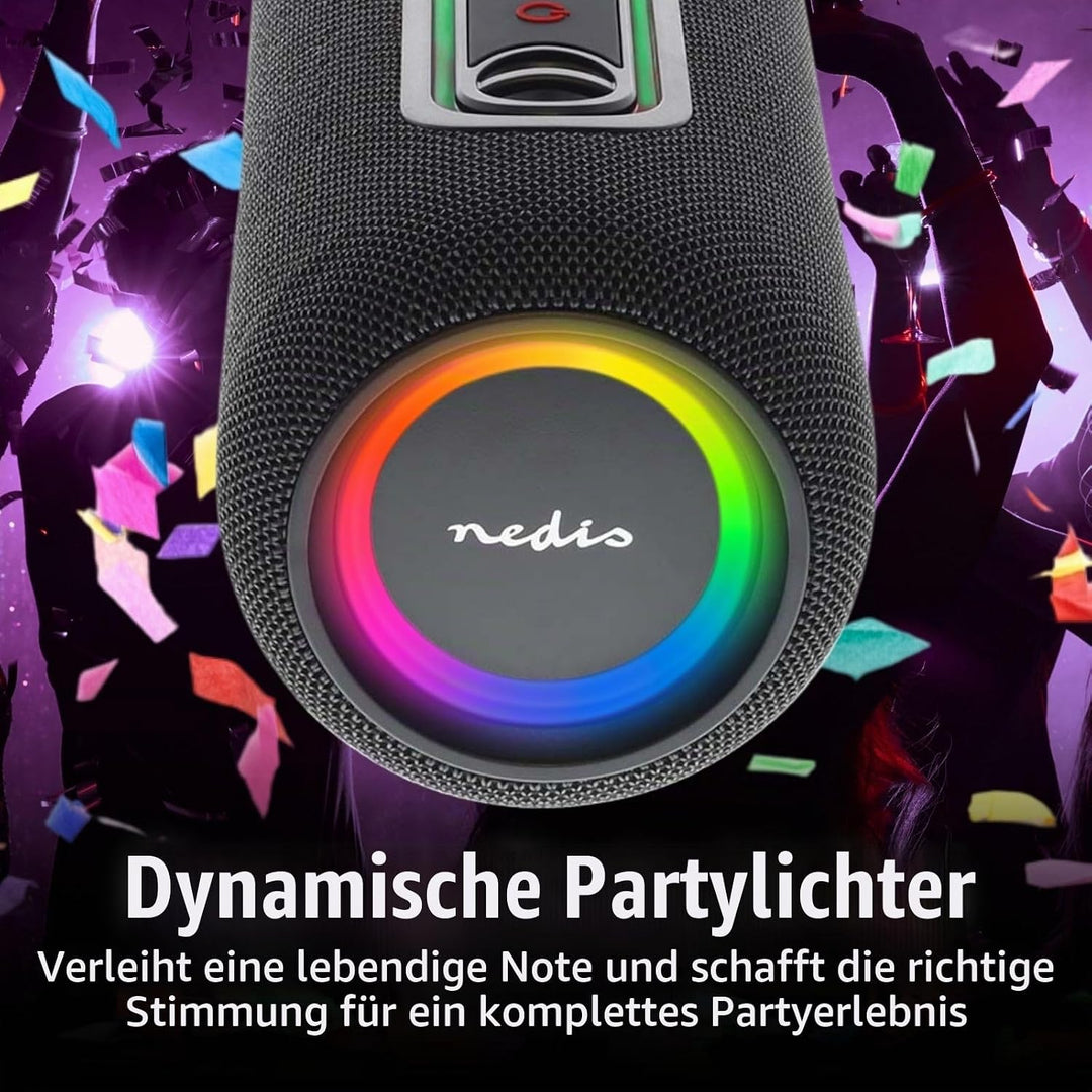 Nedis Bluetooth-Lautsprecher - max. Batteriespielzeit: 4 Std - Handgerät - 30 W - Stereo - Eingebaut