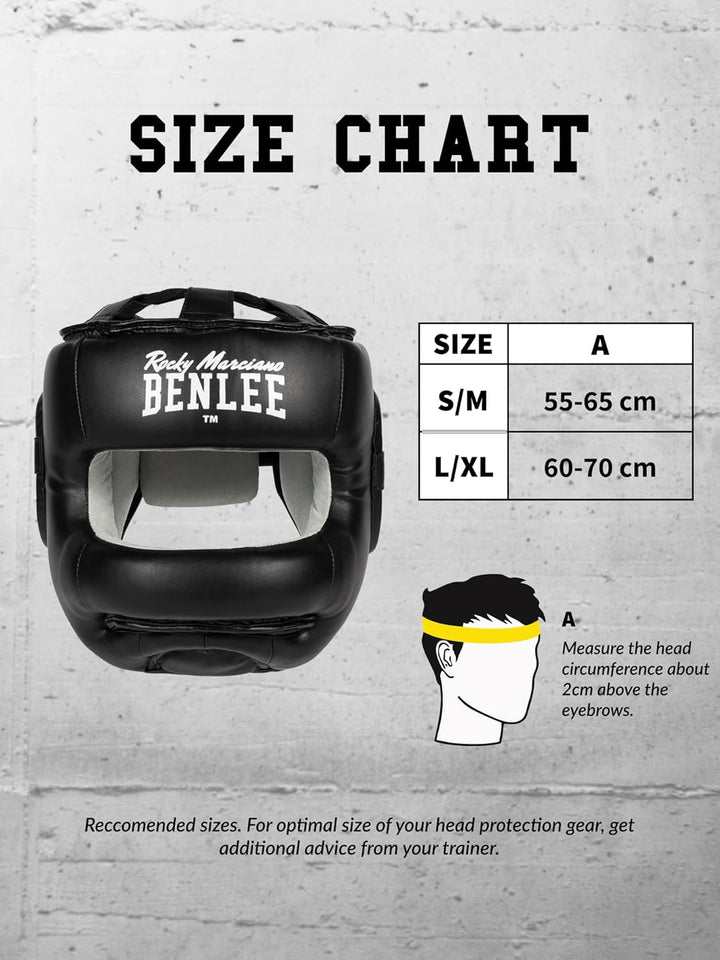 BENLEE Kopfschutz aus Kunstleder FACESAVER Schwarz S/M, Schwarz S/M