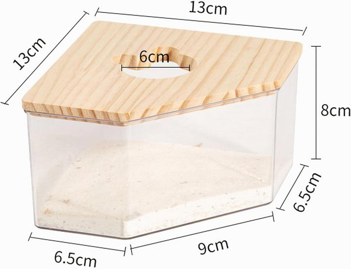Milageto Hamster Sandbad Ecke, Hamster Toilette Klein, Transparenter 2-in-1 Bad &amp; Toilettenschale au