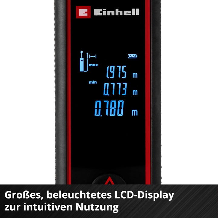 Einhell Laser Entfernungsmesser TC-LD 40 R (40 m max. Messbereich, Messmodi Distanz, Fläche, Volumen