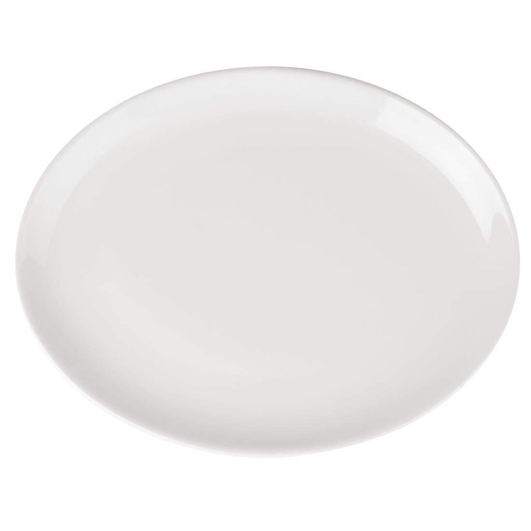 Olympia Athena Hotelware Ovaler Coupe Teller - 254x197mm 10x7 3/4" (Box 12), Weiss