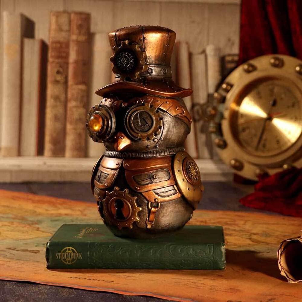 Nemesis Now Hootle Steampunk-Figur Eule mit Zylinder, 22,7 cm, Bronze, 22.7cm