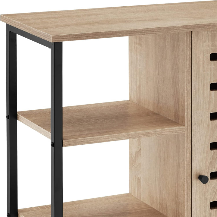 tectake Sideboard mit 3 Fächern und Schrankfach, 71 x 32 x 82 cm, Industrie-Design, Holz Kommode für