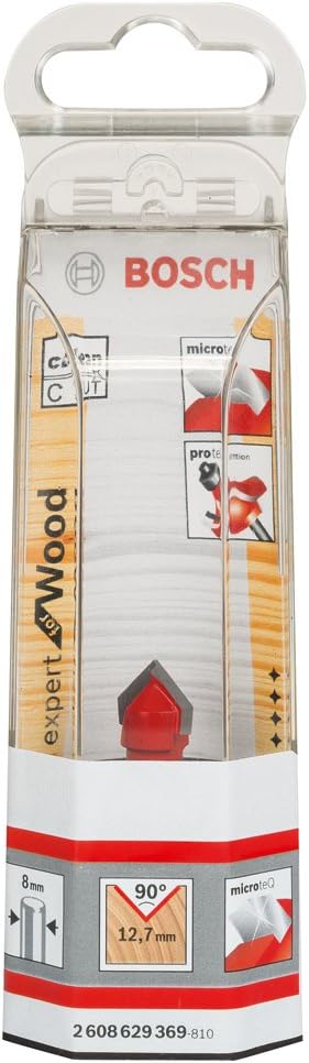 Bosch Accessories Bosch Professional V-Nutfräser (für Holz, Schaft 8mm, Ø12,7mm, Arbeitslänge 10mm,