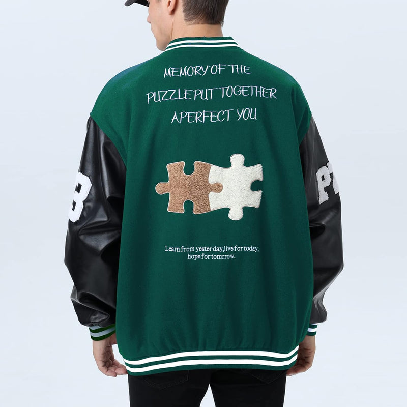 Eocicvvi Herren College Jacke Übergangsjacke Damen Freizeit Jacke Harajuku Stil Sportjacke Streetwea