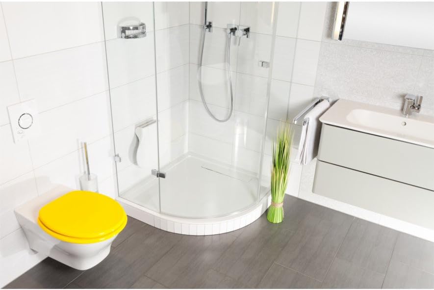 WC Sitz, viele einfarbige WC Sitze zur Auswahl, hochwertige und stabile Qualität aus Holz (Gelb), Ge