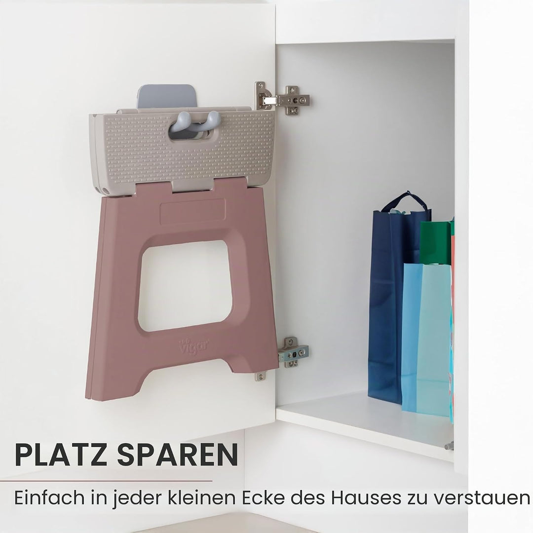Vigar Klapphocker, Braun, 27 cm Braun und Grau 27 cm, 1-Step, Braun und Grau 27 cm, 1-Step