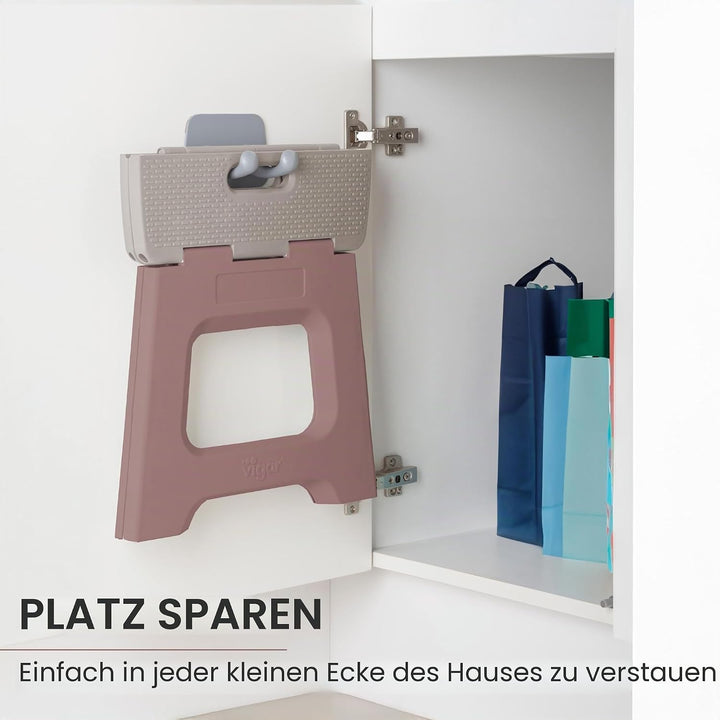 Vigar Klapphocker, Braun, 27 cm Braun und Grau 27 cm, 1-Step, Braun und Grau 27 cm, 1-Step