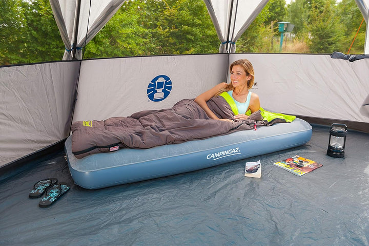 Campingaz Luftbett Quickbed Single - Indoor/Outdoor Luftmatratze eine Person, Velours Gästebett, Kom