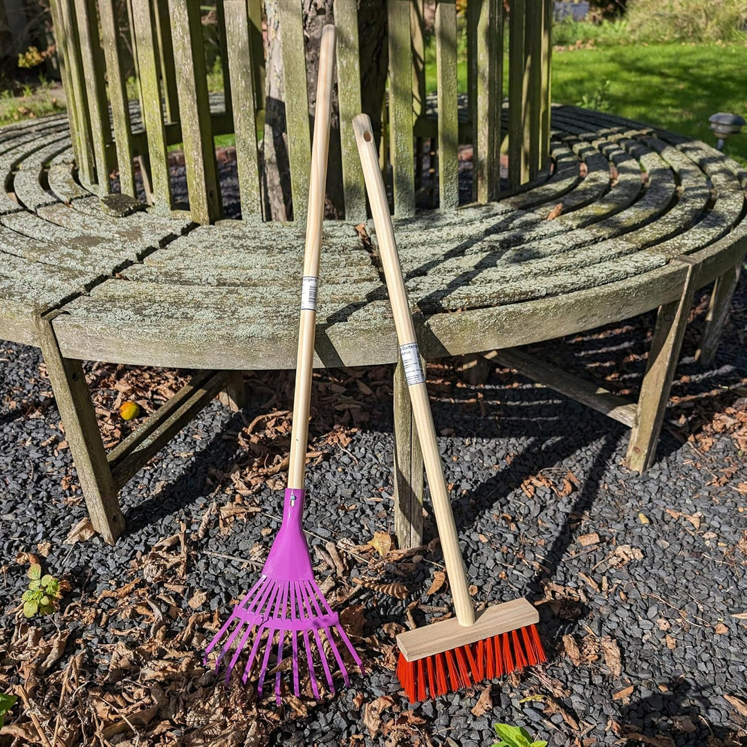 Kinder Gartengeräte Set Besen Harke Rechen Schaufel Garten Geräte Spielzeug (Set 2 Teile), SET 2 Tei