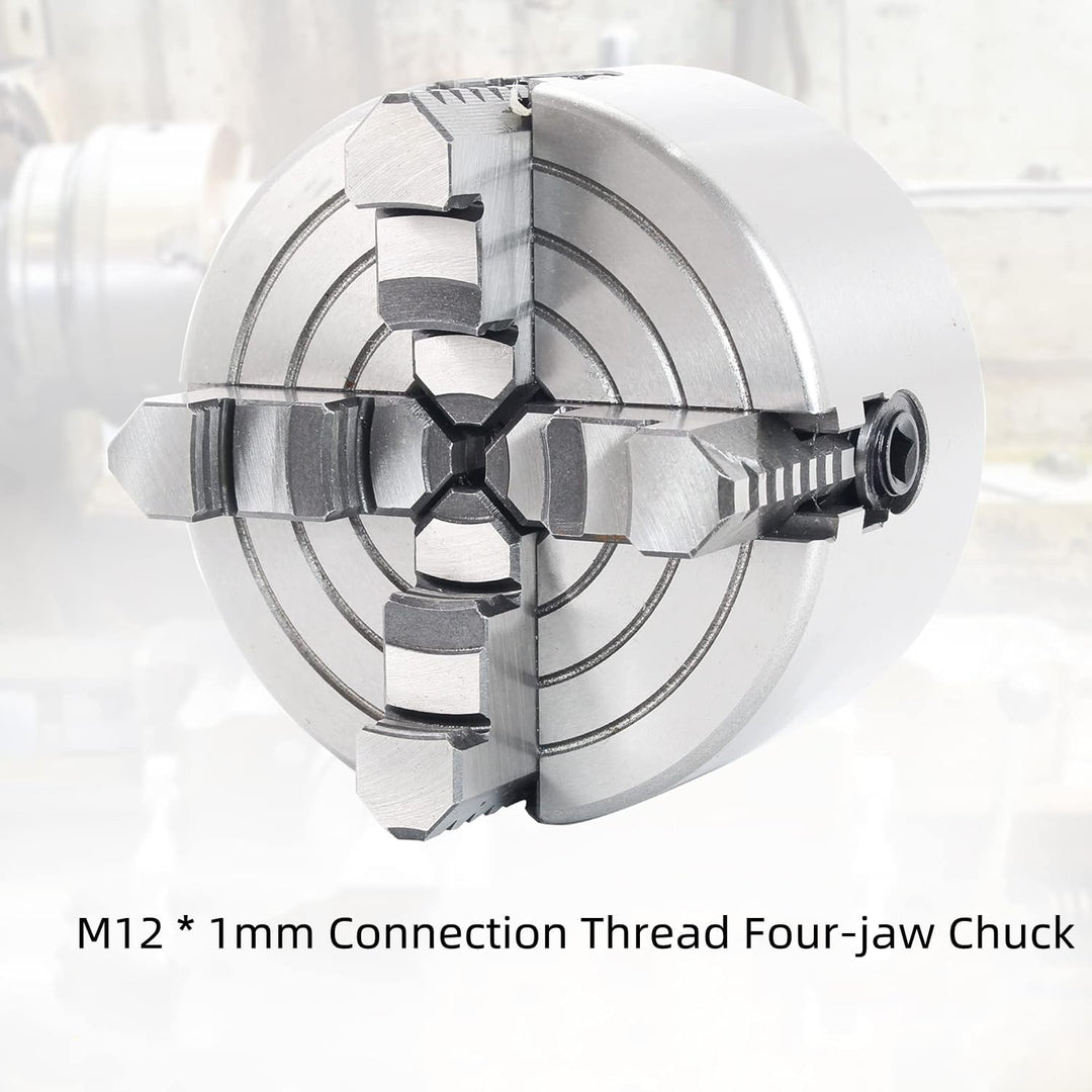Drehmaschine Vierbackenfutter, 4-Backen-Drehfutter selbstzentrierendes Holzdrehfutter aus Zinklegier