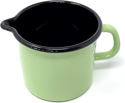 Riess 0508-031, Kochtopfset, Family Emailset 5teilig, GREEN, Farbe hellgrün, Fleischtopf mit Deckel