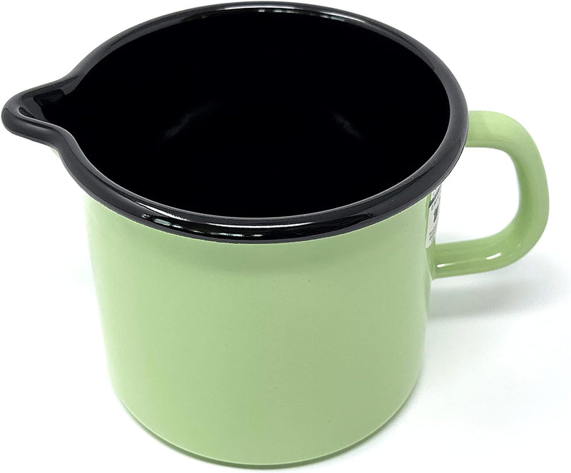 Riess 0508-031, Kochtopfset, Family Emailset 5teilig, GREEN, Farbe hellgrün, Fleischtopf mit Deckel
