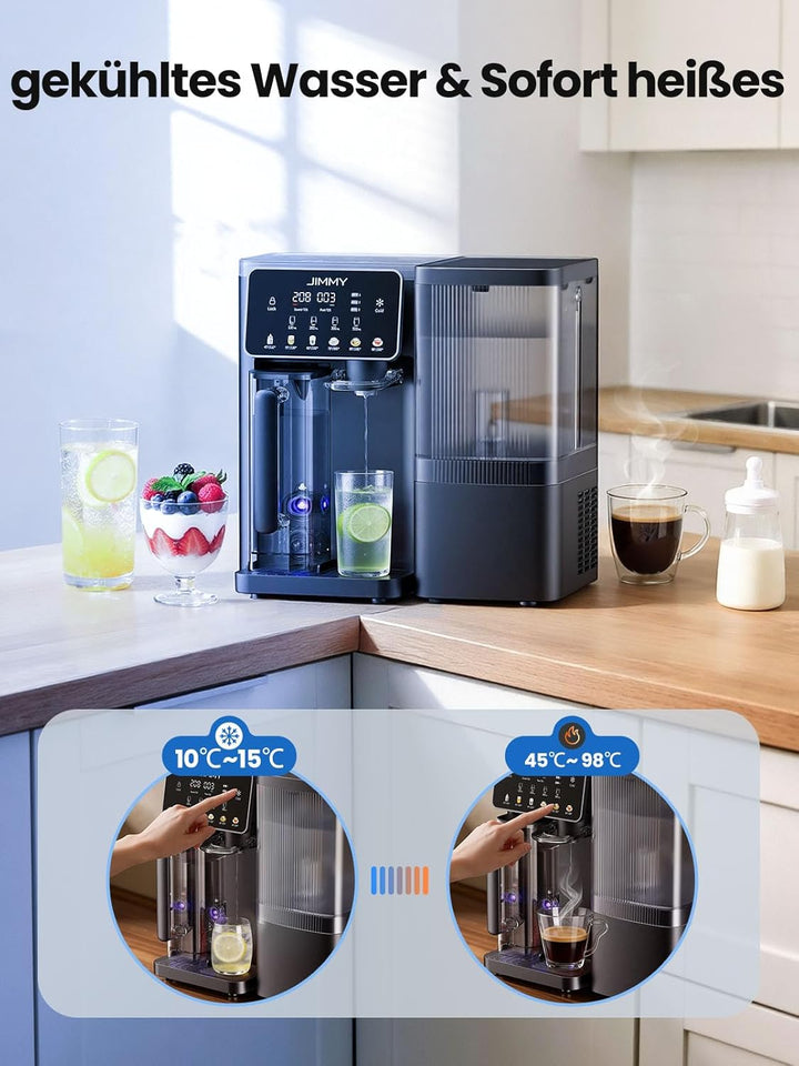 Jimmy R9 Pro Osmoseanlage Trinkwasser Auftisch, Umkehrosmoseanlage Wasserfilter, mit Heisswasserspen