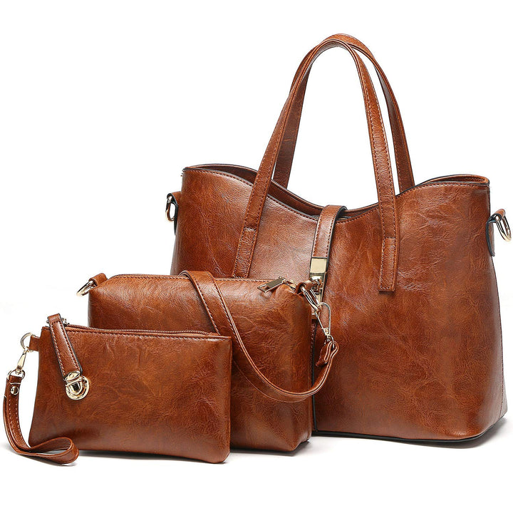 AILLOSA Handtasche Damen Gross Handtaschen Set Für Frauen Umhängetasche Taschen 1-dunkelbraun, 1-dun