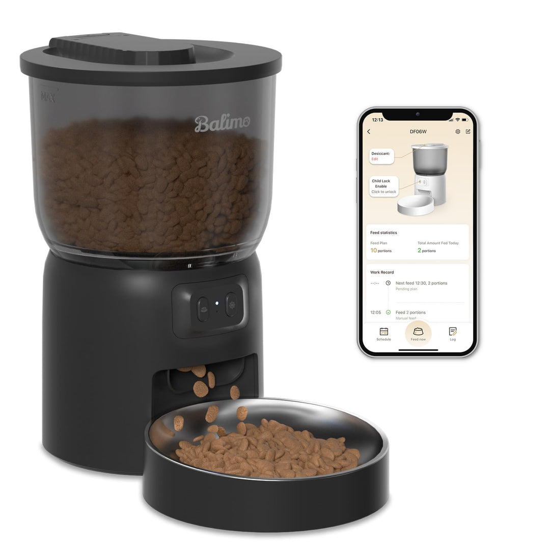 Balimo 3 l automatischer Katzenfutterspender | Futterspender für Katzen 2,4 G WiFi | Sprachfunktion