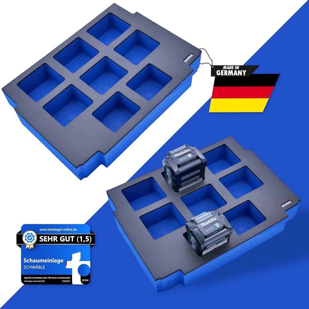 Schaumeinlage Schaumstoffeinlage passend für Makita Akkus Akkupack 40V 2,5-4Ah